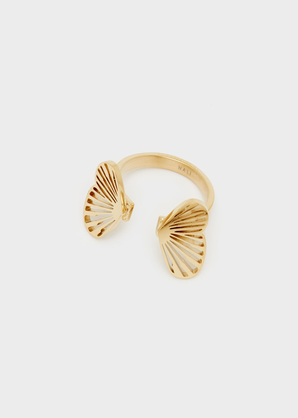 Nalí 14KT GOLD PLAT. S.STEEL BUTTERLY RING Prezzo Ridotto