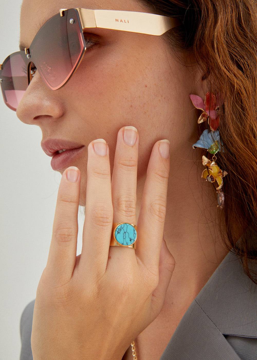 Nalí 14KT GOLD PLAT. S.STEEL MARBLE RING + COLORS Sottocosto