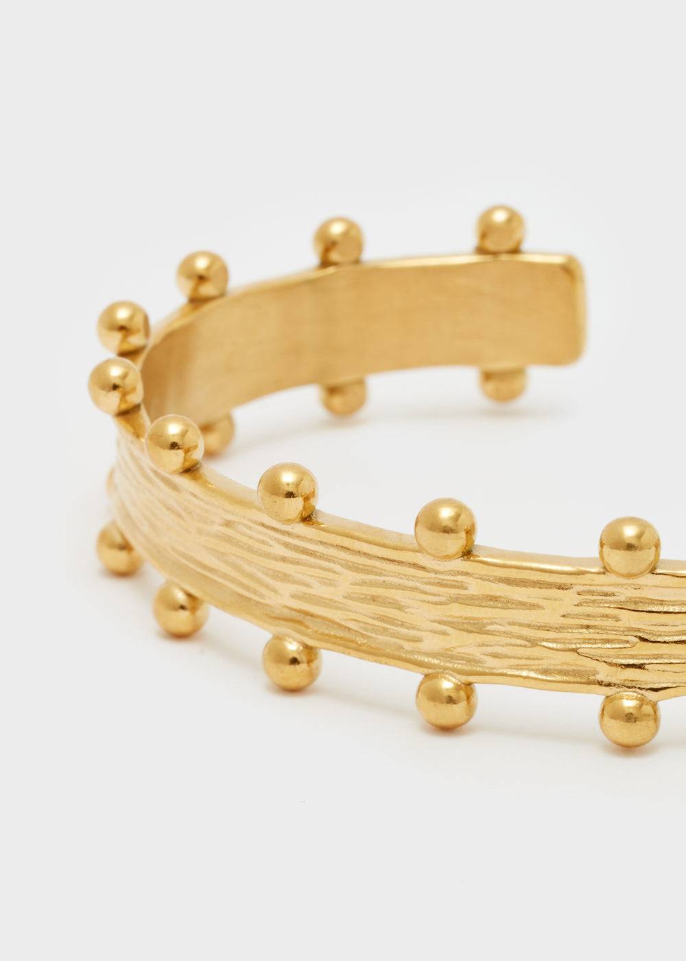 Nalí BANGLE BRACELET W/ SPHERES S.STEEL GOLD Presa