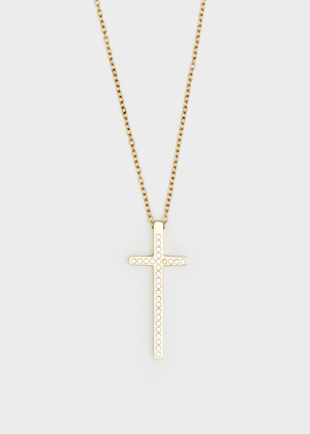Nalí 14KT GOLD PLA. S. STEEL CROSS NECKLACE Outlet