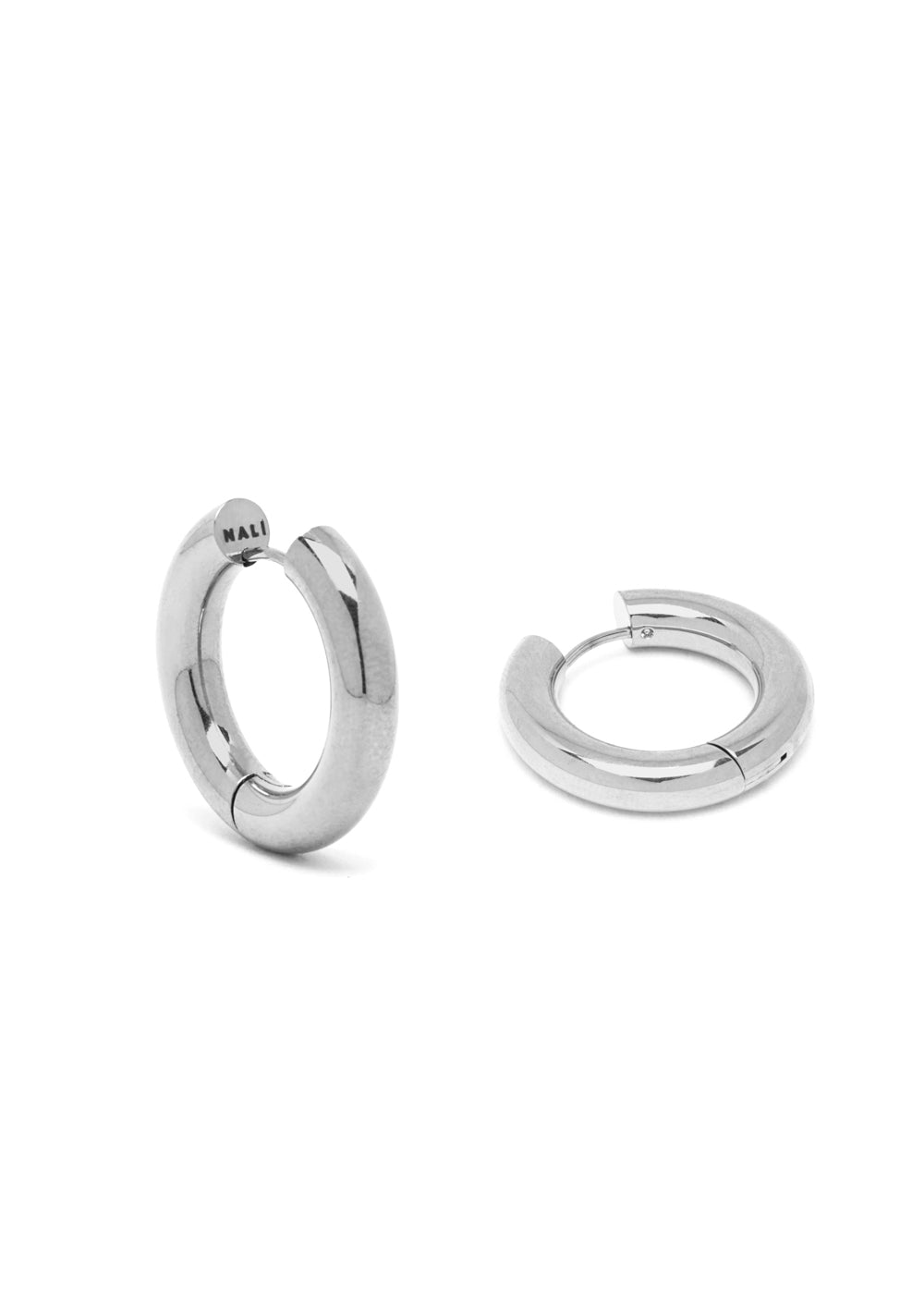 Nalí SILVER HOOP EARRINGS STAIN. STEEL Offerte