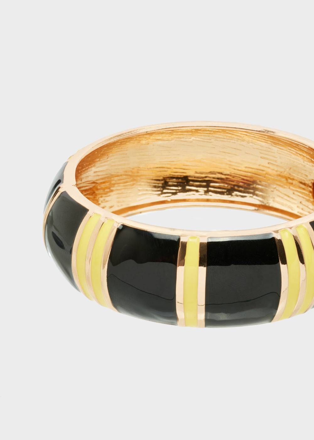 Nalí SABLE BANGLE BRACELET ENAMEL BLACK/YELLOW Vendite Flash