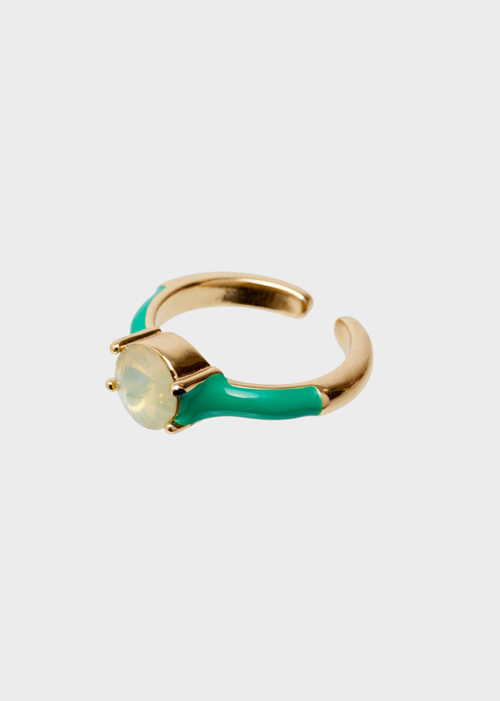 Nalí GLORIA ADJUSTABLE GREEN RING W/ STONE Italia