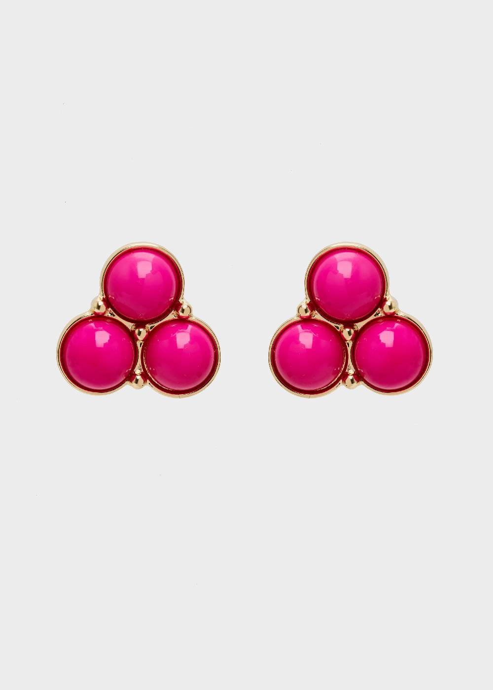 Nalí LIPA EARRINGS IN FUSHIA RESIN AND GOLD Nuovo