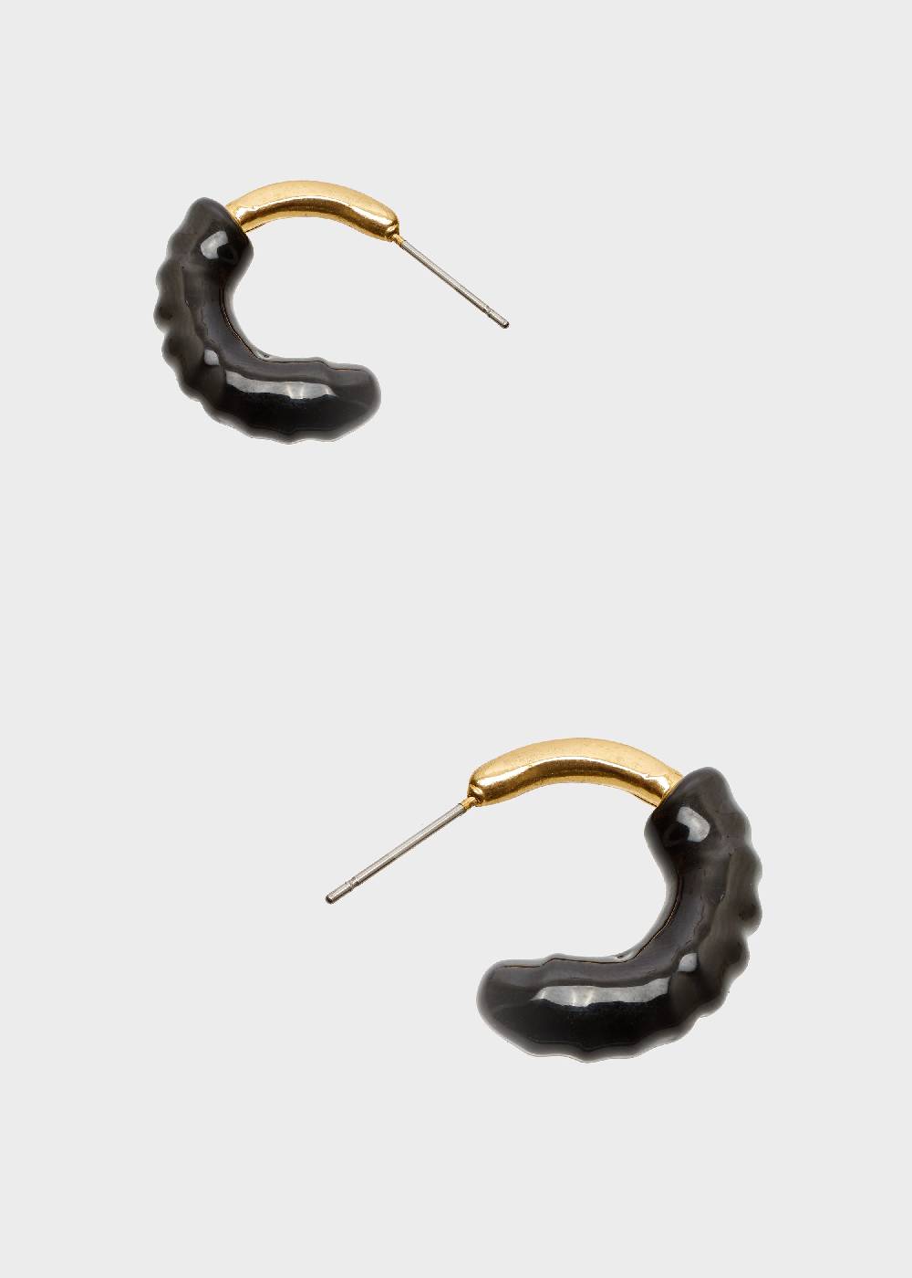 Nalí SHERI HOOP EARRINGS ENAMEL BLACK Spedizione Gratuita