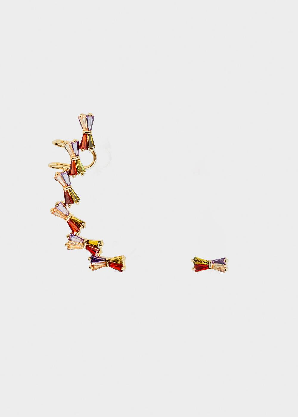Nalí 14K GOLD PLATED FRAN BOW EARCUFF W/ ZIRCONS Negozi Online