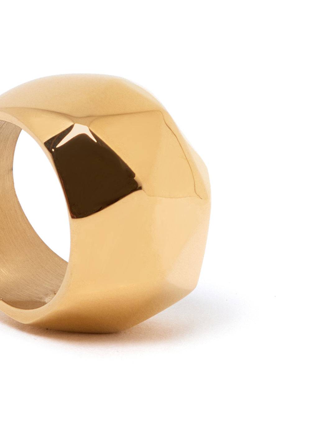 Nalí GOLD SQUARED RING STAINLESS STEEL Affare Del Giorno