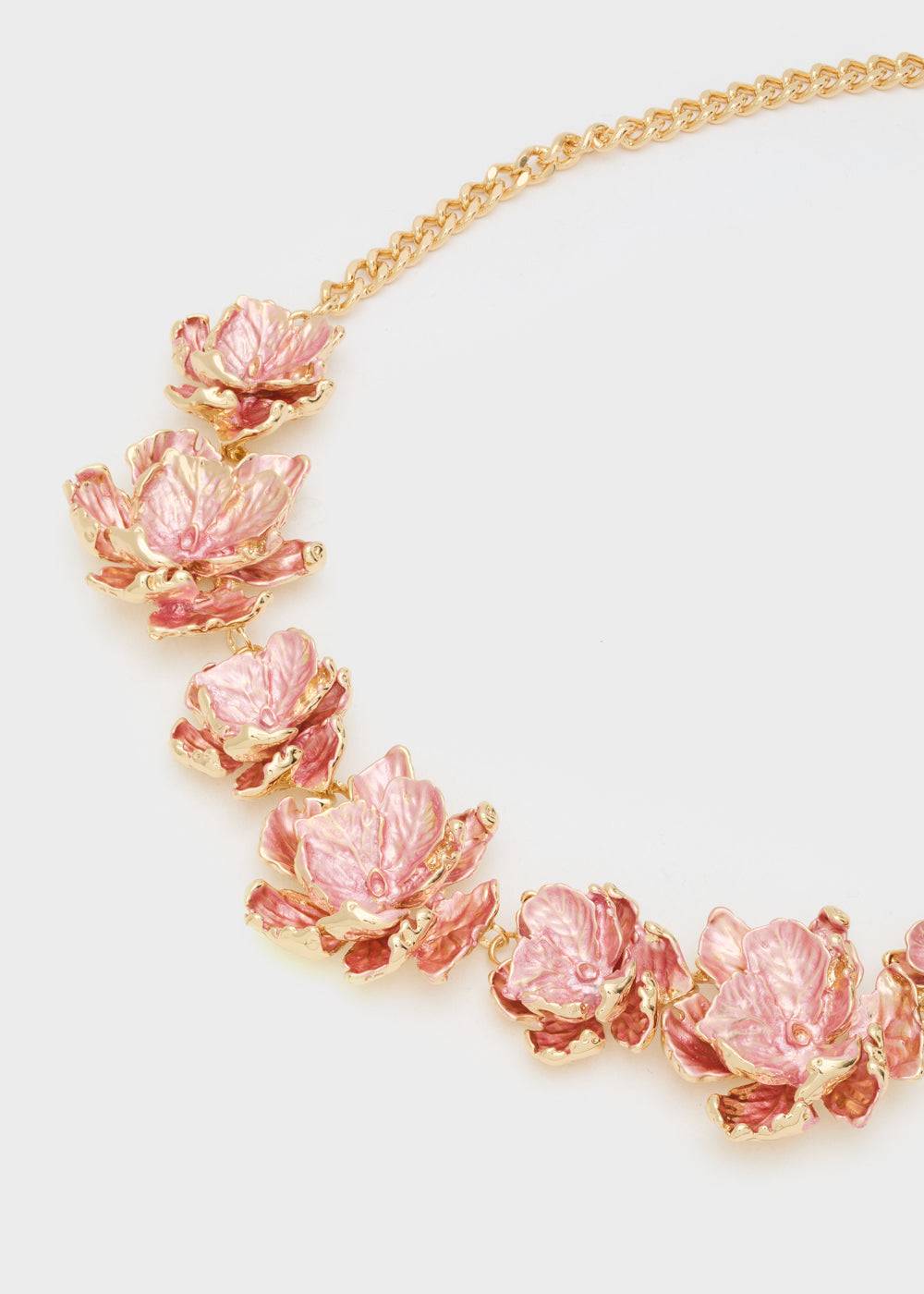 Nalí NECKLACE W/ ENAMEL SALMON FLOWERS/GOLD Sottocosto