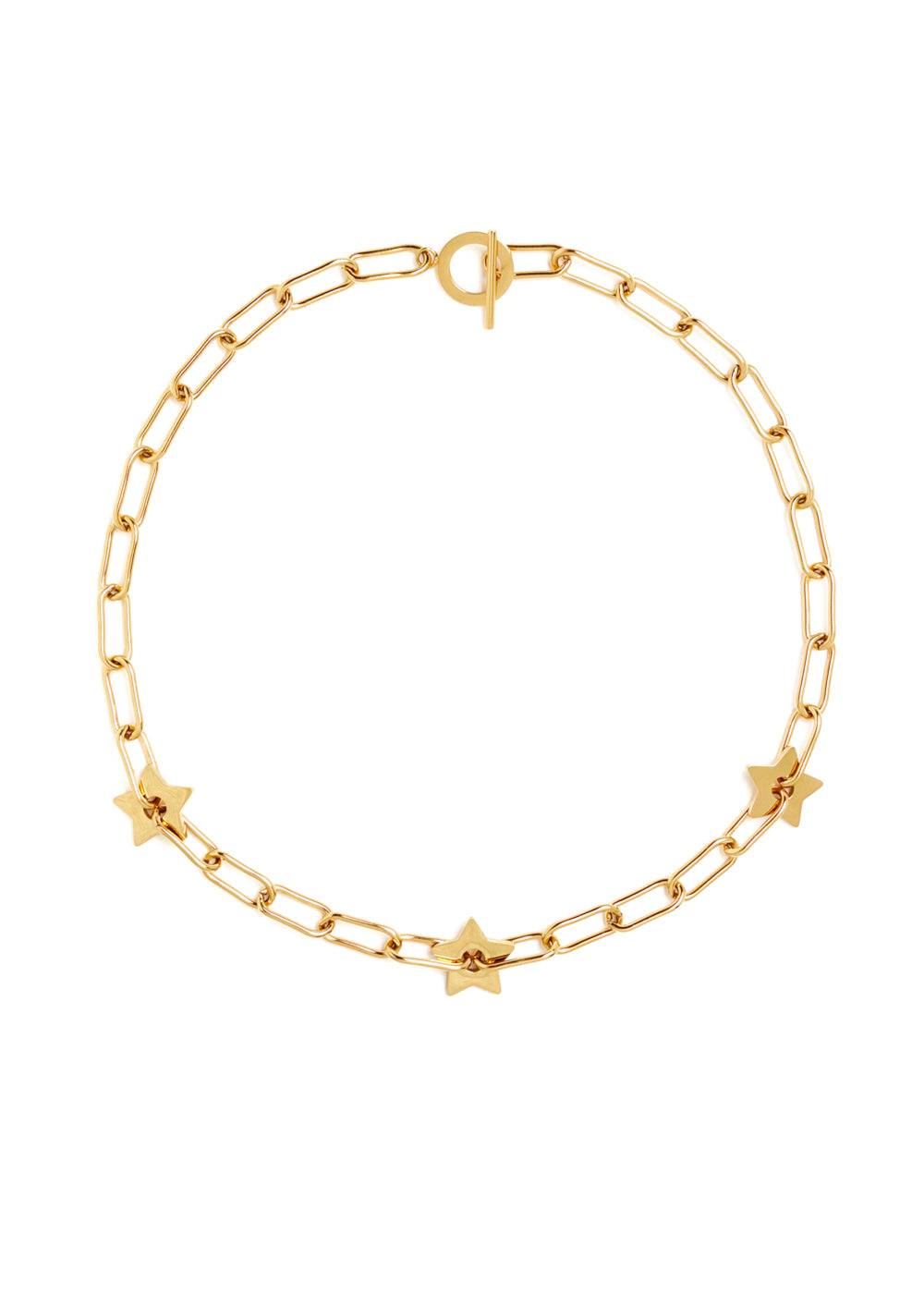 Nalí SILVI GOLD CHAIN STARS NECKLACE STAIN. STEEL Presa