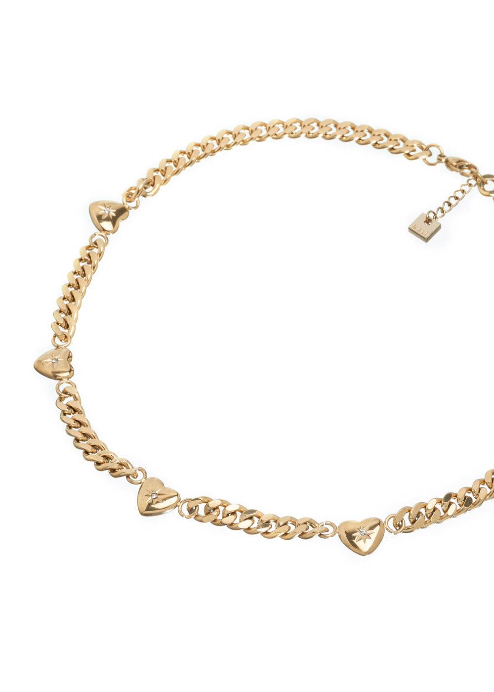 Nalí HEART NECKLACE STAIN. STEEL. 18K GOLD PLATED Vendita Economica