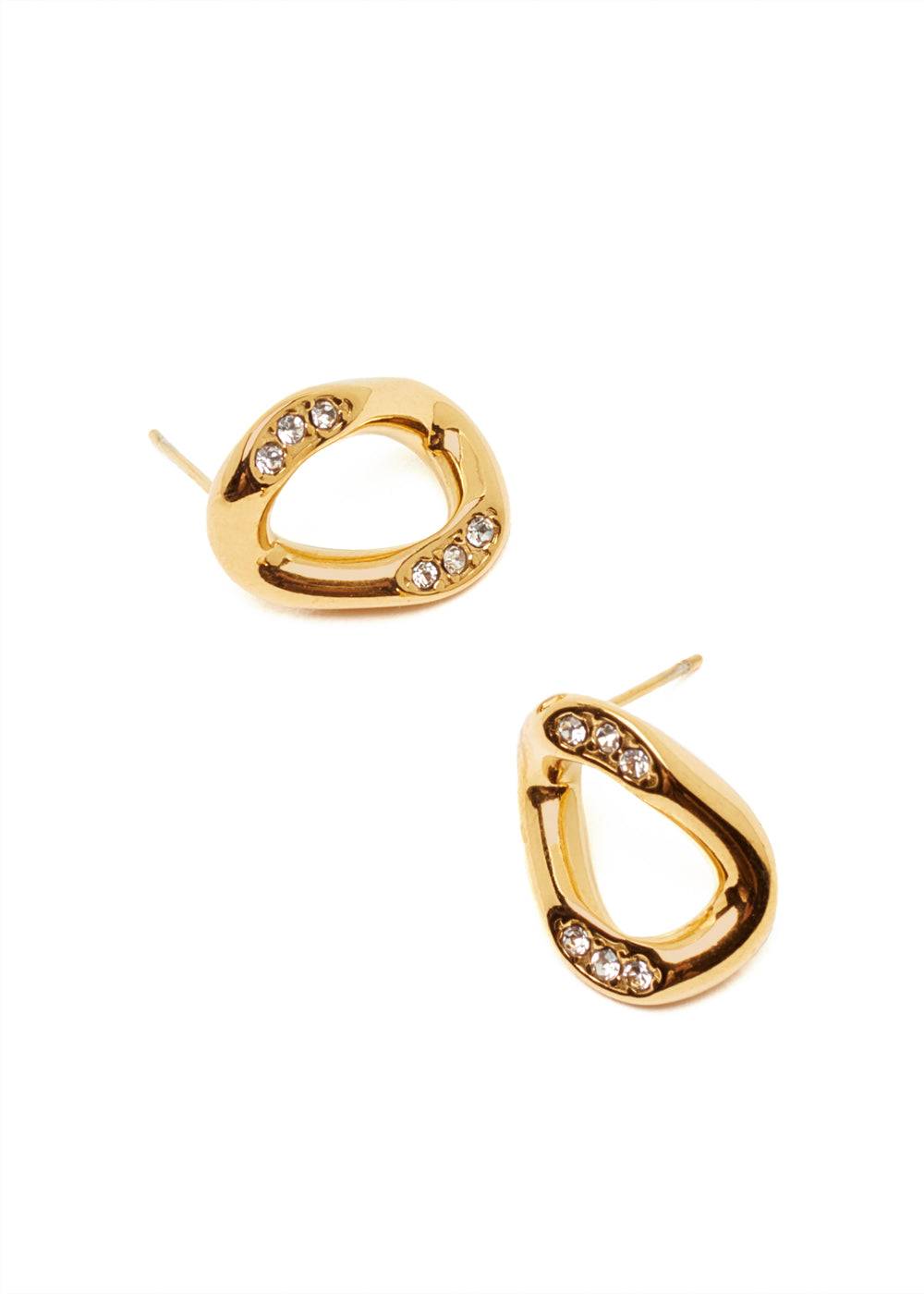 Nalí ZIRCON STUD EARRINGS STAIN. STEEL. 18K GOLD PLATED Vendite Flash