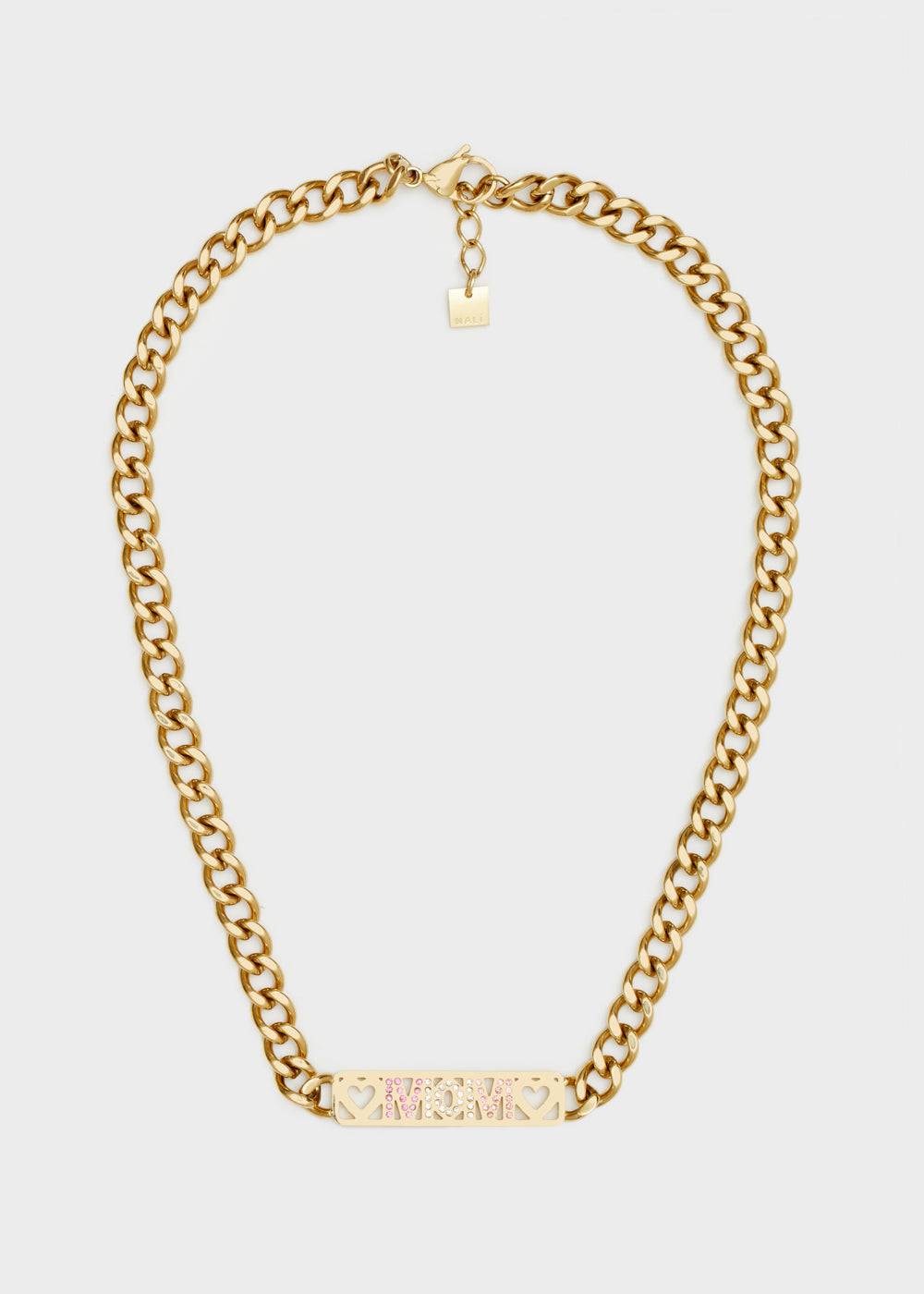 Nalí 14KT GOLD PLA. S. STEEL MOM NECKLACE In Saldo
