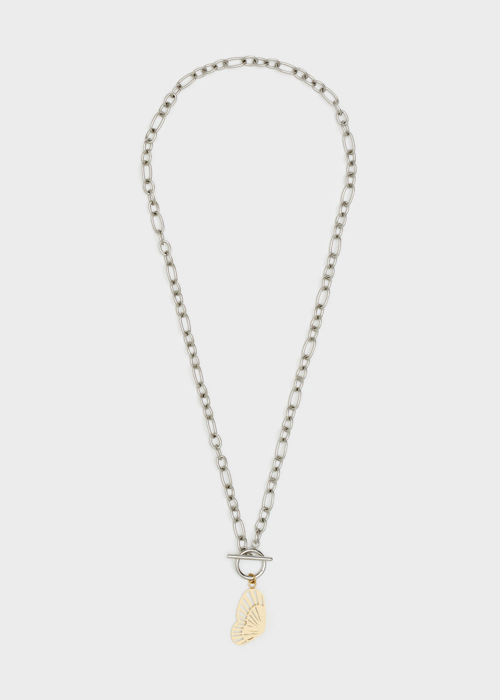 Nalí 14KT GOLD PLA. S. STEEL BUTTERLY NECKLACE Nuova