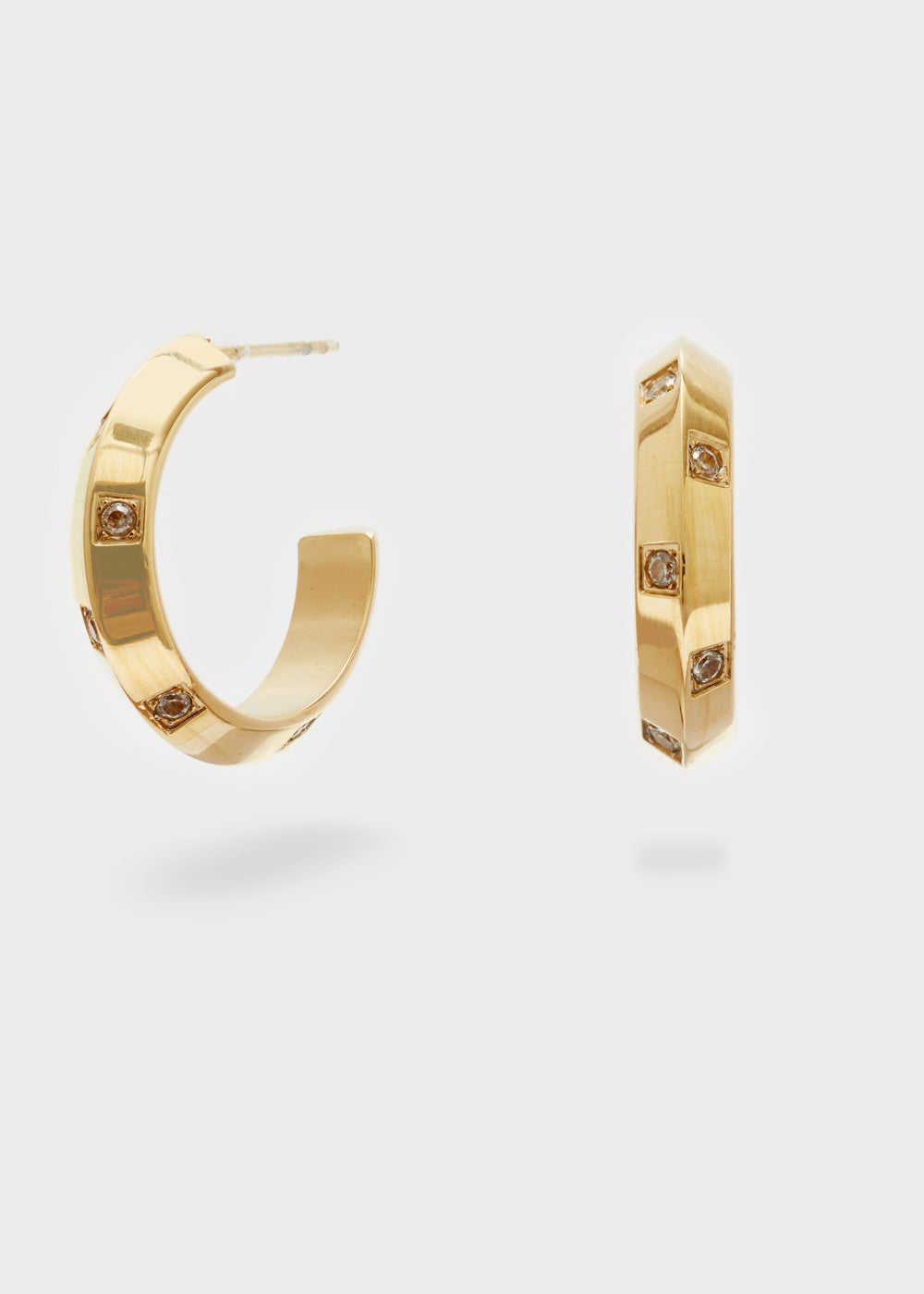 Nalí 14KT GOLD PLA. S.STEEL OPEN HOOP EARRINGS 2025