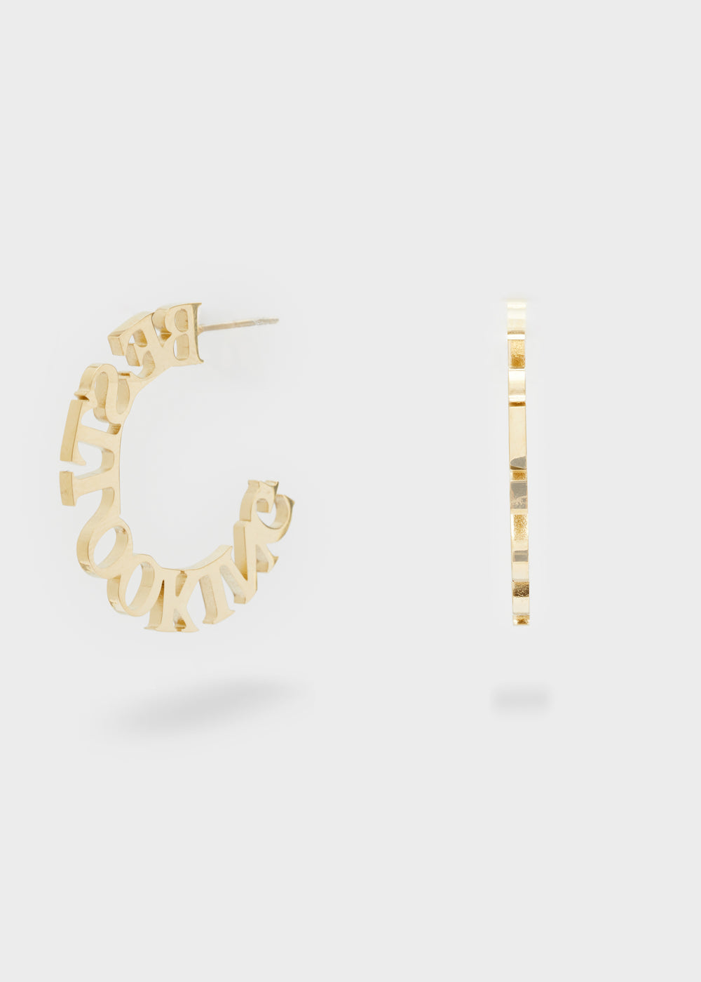 Nalí 14KT GOLD PLA. S.STEEL THIN HOOP EARRINGS Nuovo