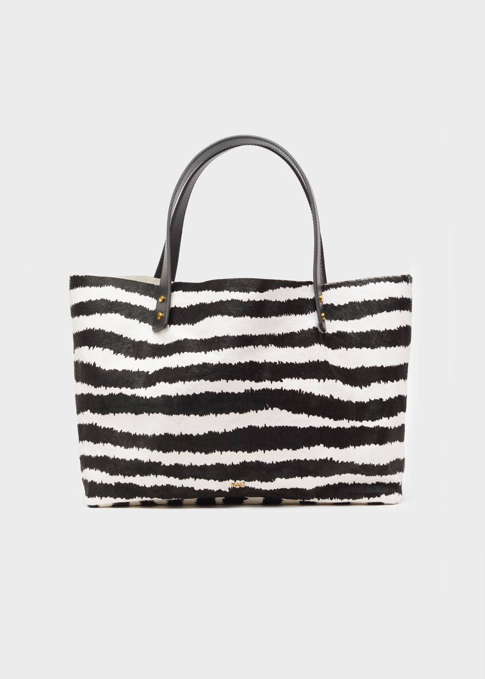 Nalí DESIRE TOTE BAG IN REAL LEATHER ZEBRA Vendita