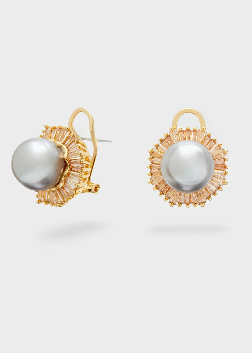 Nalí PATRIZIA CLIP+PIN EARRINGS W/ PEARL + COLORS Negozi Online