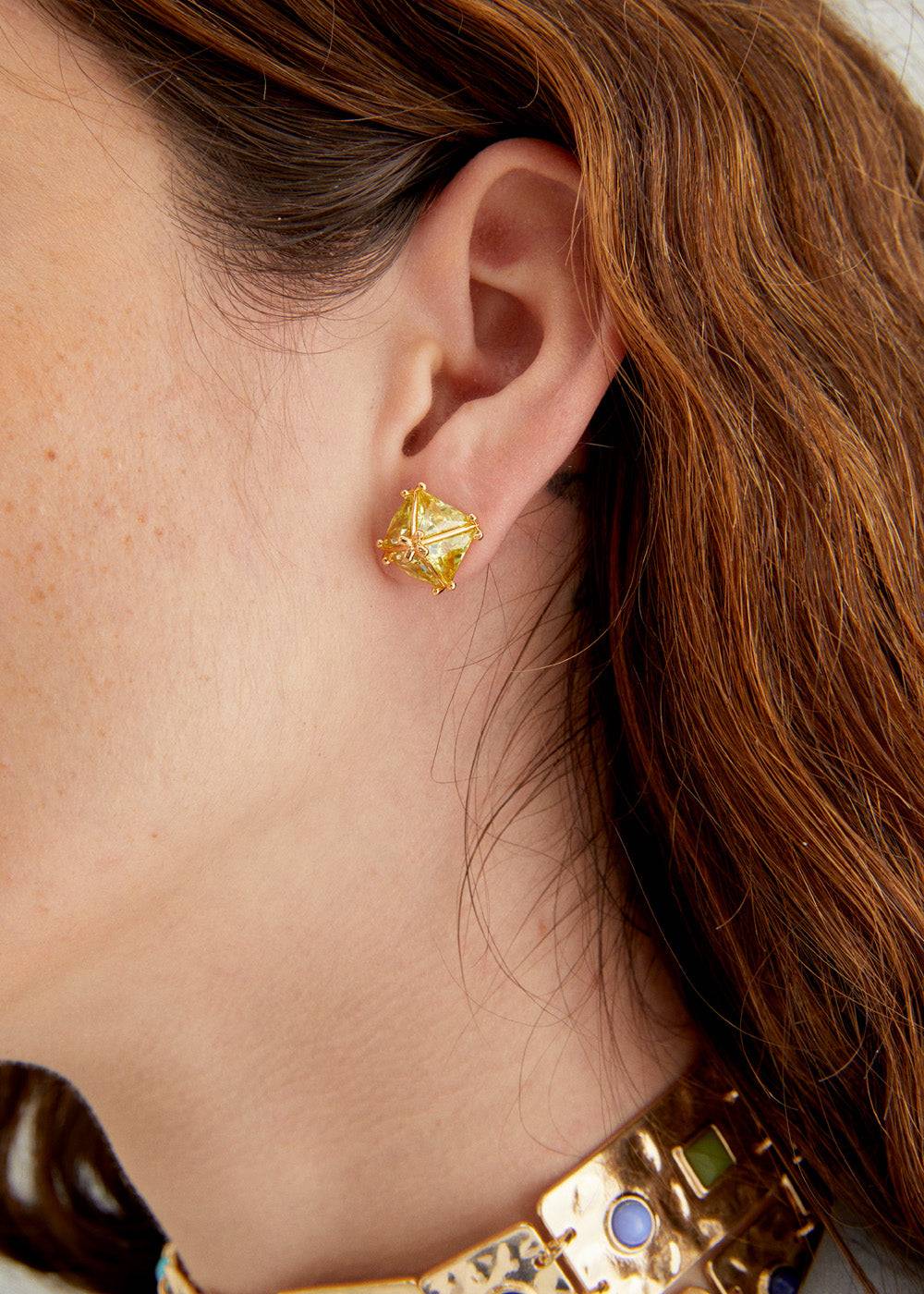 Nalí STUD LOBE EARRINGS W/ ZIRCONS + COLORS Acquista Ora