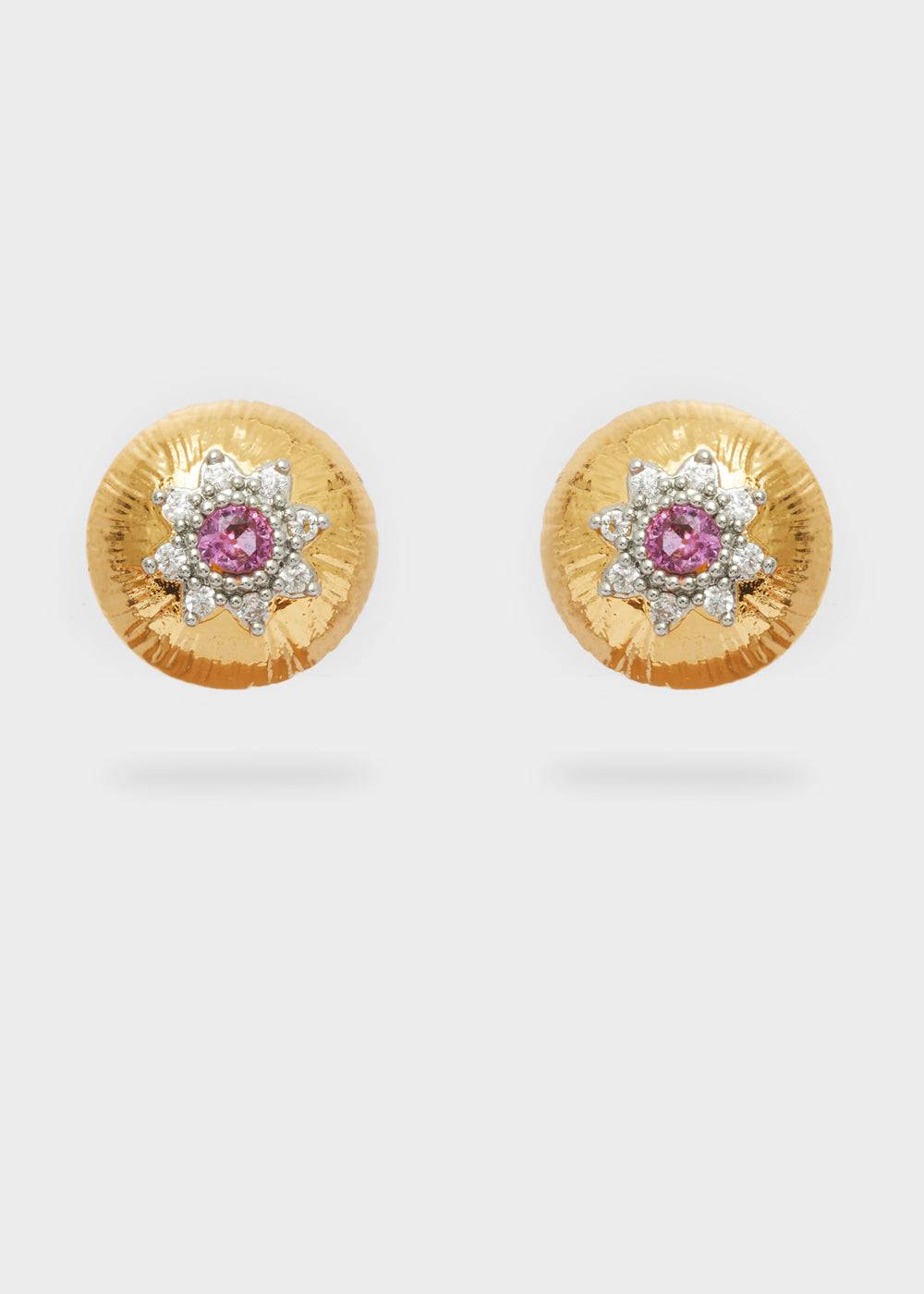 Nalí OLGA LOBE EARRINGS FUCHSIA ZIRCON + COLORS Shopping Online