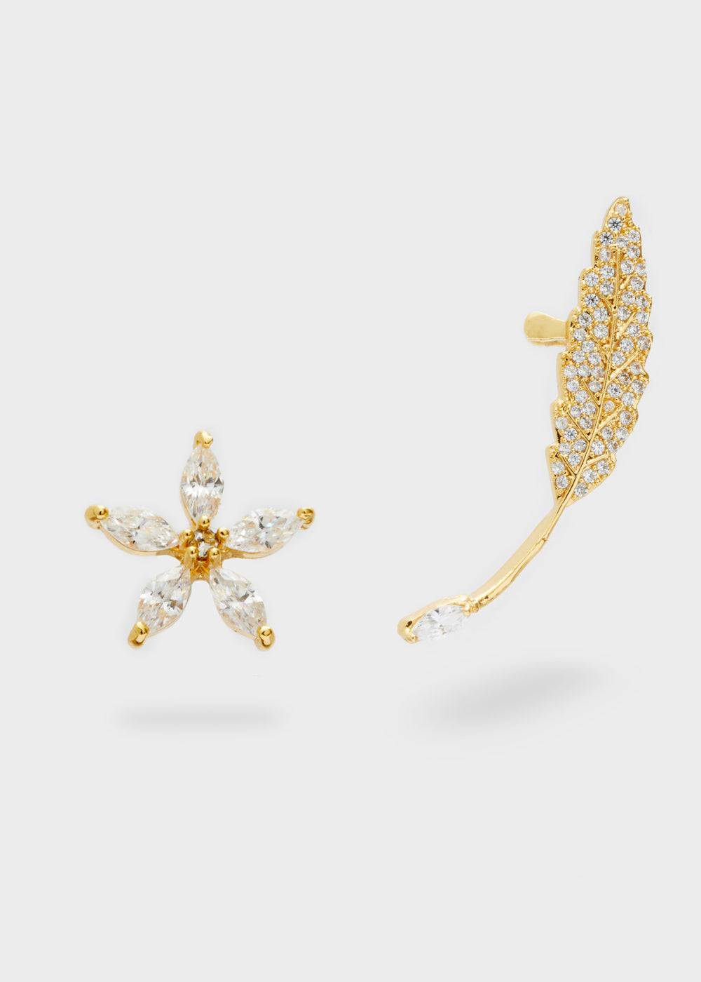 Nalí GOLD EARCUFF EARRINGS ARROW W/ STONES + COLORS Affare Del Giorno