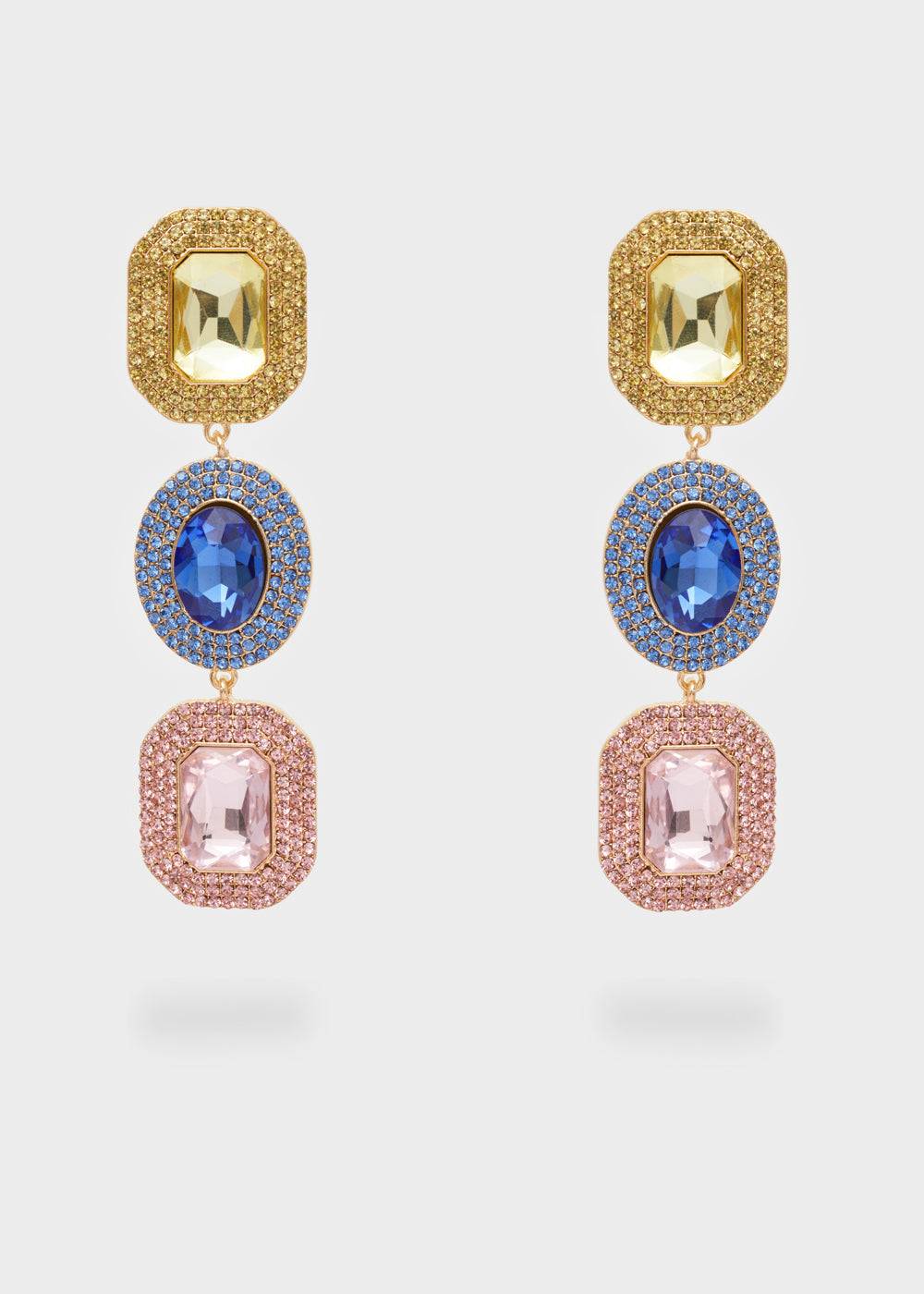 Nalí ADELE LONG EARRINGS W/ MULTI STONES + COLORS Novità