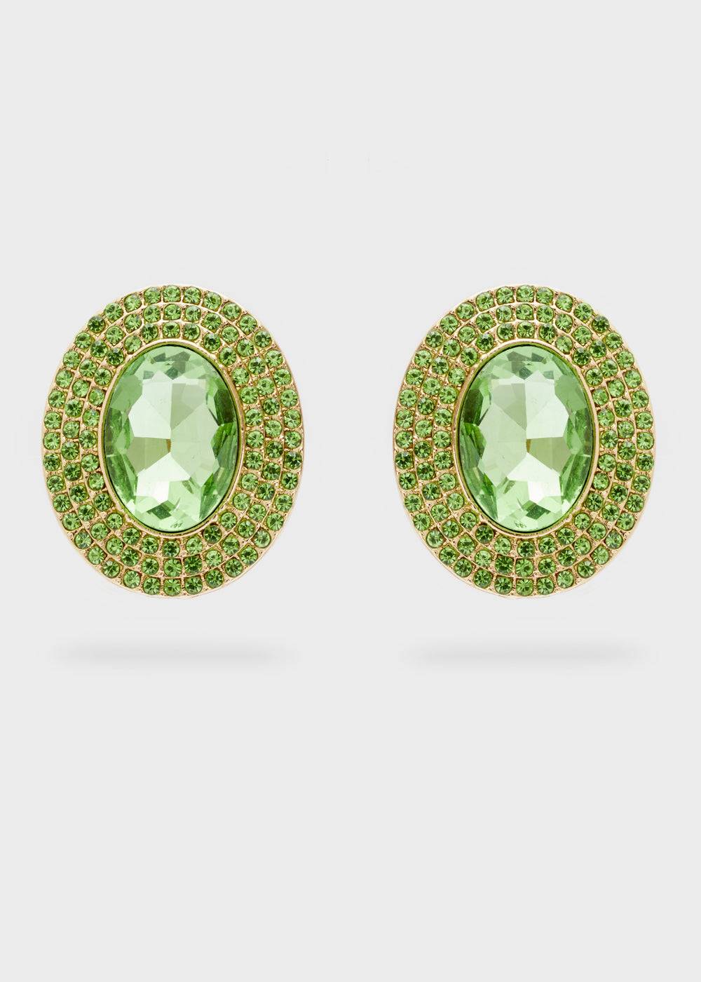 Nalí ADELE OVAL EARRINGS W/ STONES + COLORS Presa