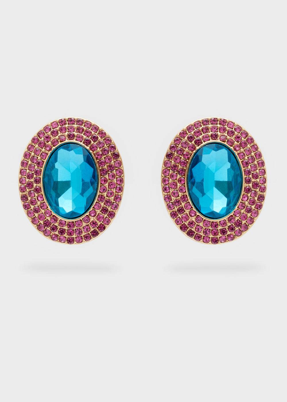 Nalí ADELE OVAL EARRINGS W/ STONES + COLORS Presa