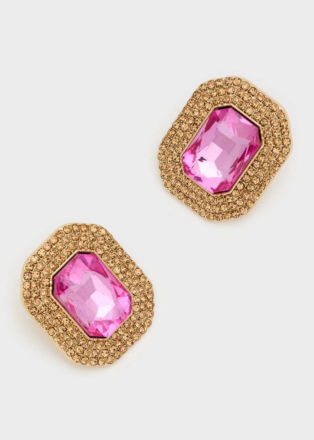 Nalí ADELE SQUARE EARRINGS W/ STONES + COLORS Sconto