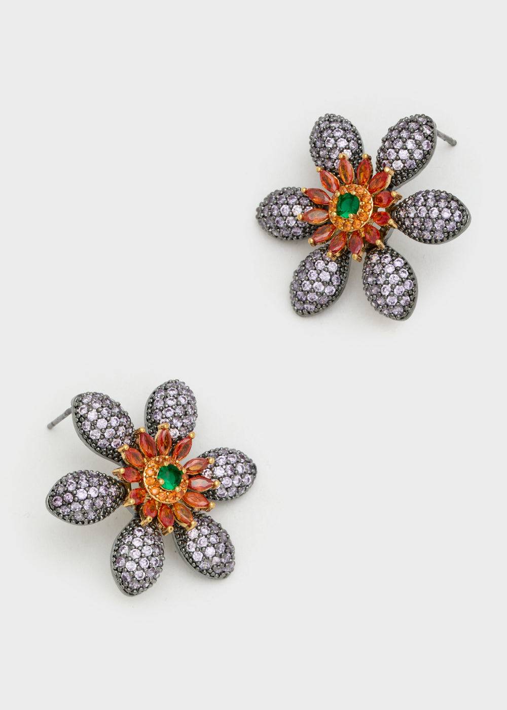Nalí LEVYA LOBE EARRINGS W/ ZIRCONS + COLORS In Vendita