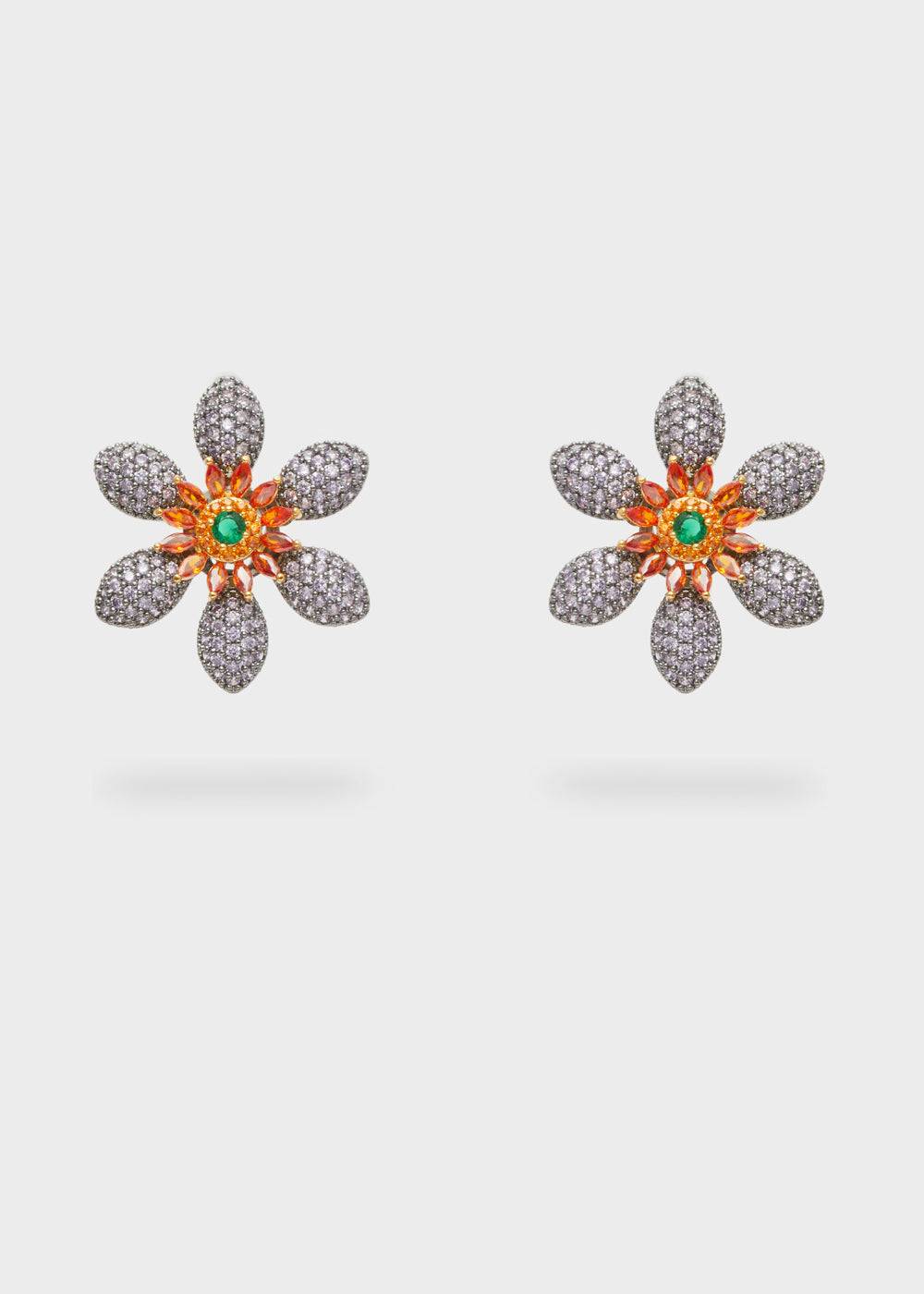 Nalí LEVYA LOBE EARRINGS W/ ZIRCONS + COLORS In Vendita