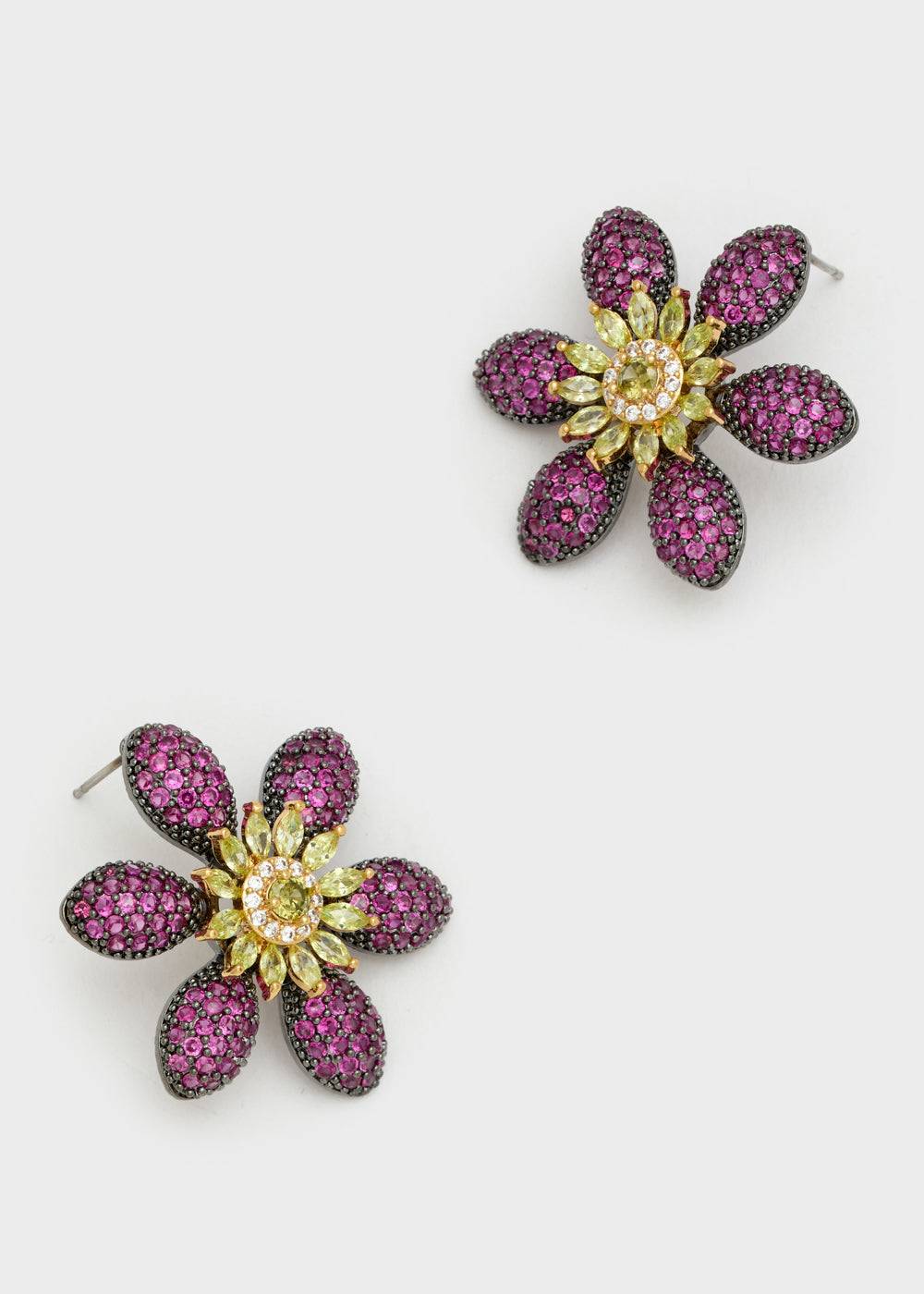 Nalí LEVYA LOBE EARRINGS W/ ZIRCONS + COLORS In Vendita