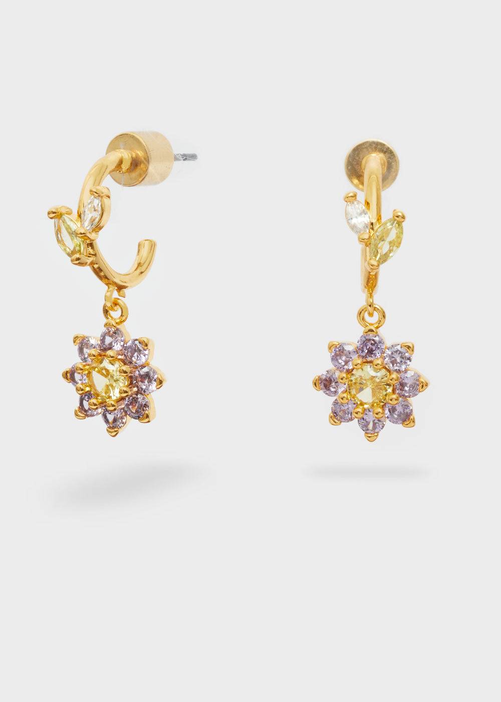 Nalí CELIA HOOP EARRINGS W/ FLOWER + COLORS Offerte