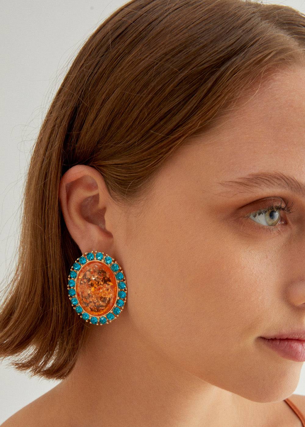 Nalí DENISE OVAL EARRINGS + COLORS Prezzo di fabbrica
