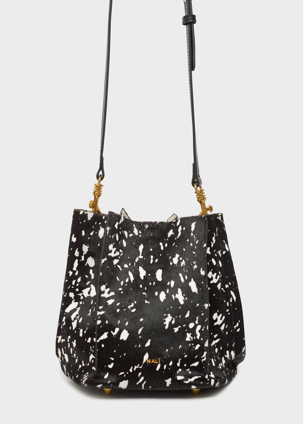 Nalí TITTI BUCKET BAG IN REAL LEATHER BLACK Italy