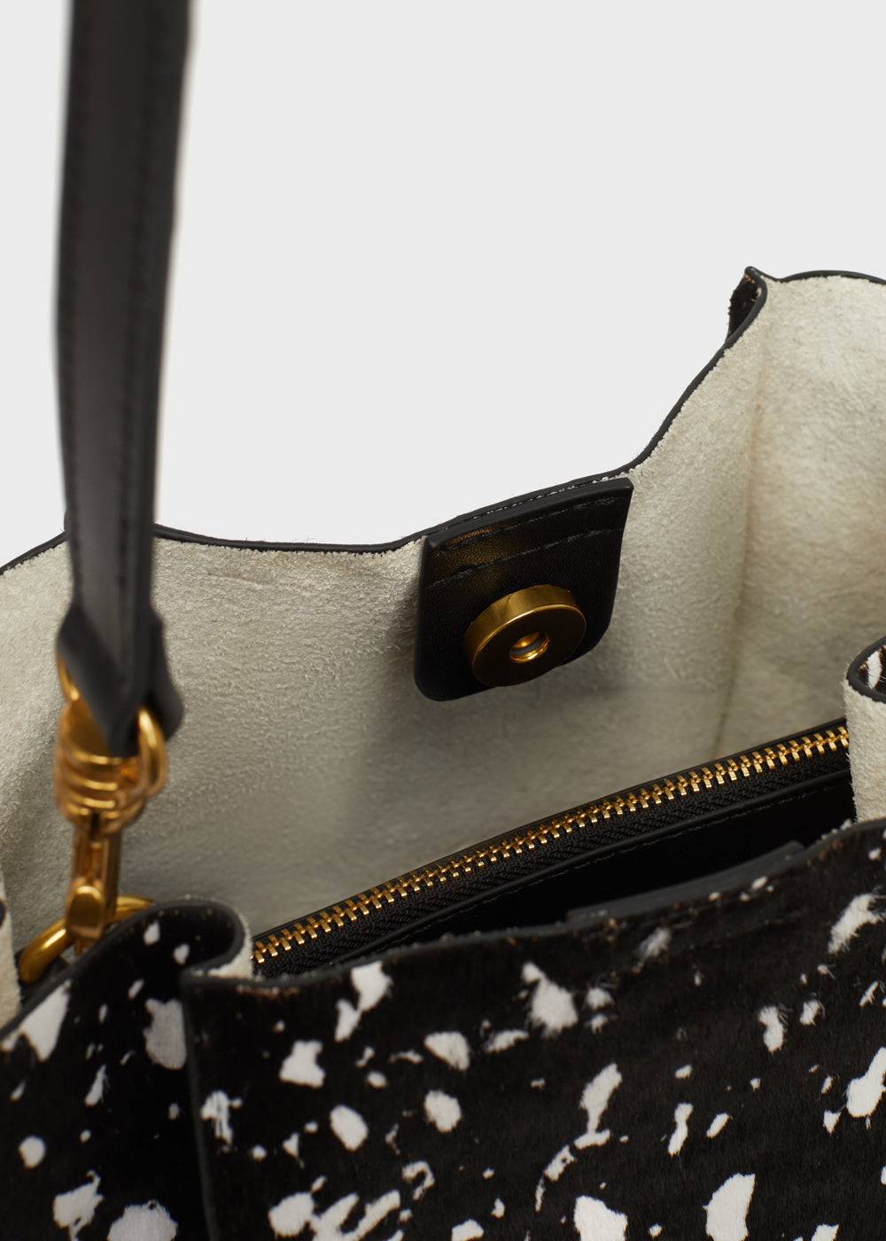 Nalí TITTI BUCKET BAG IN REAL LEATHER BLACK Italy