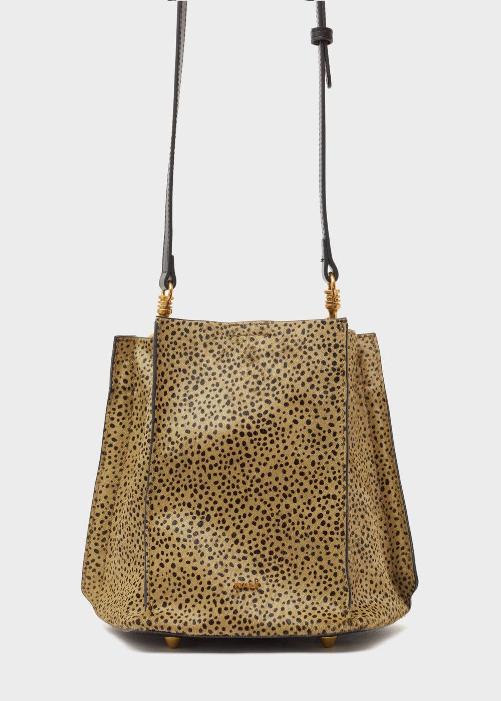 Nalí TITTI BUCKET BAG IN REAL LEATHER GREEN Italia