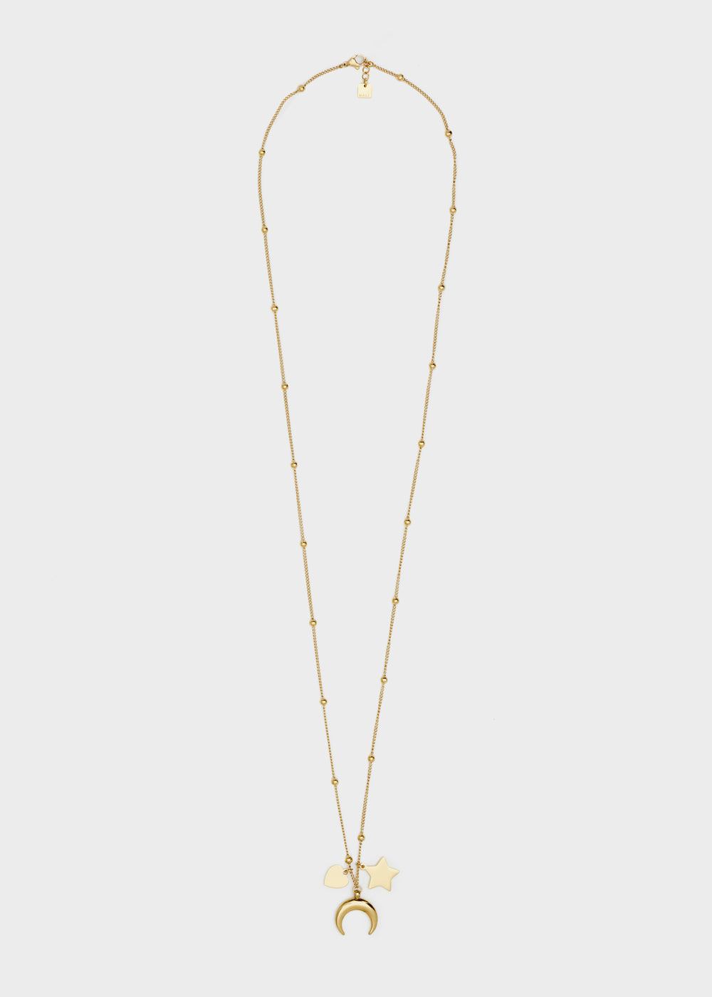 Nalí 14KT GOLD PLA. S. STEEL CHARMS NECKLACE In Linea
