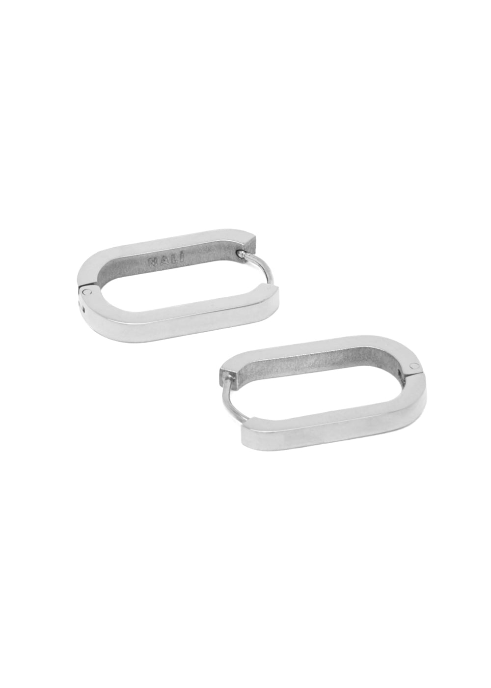 Nalí DIDI SILVER OVAL EARRINGS STAIN. STEEL Promozione