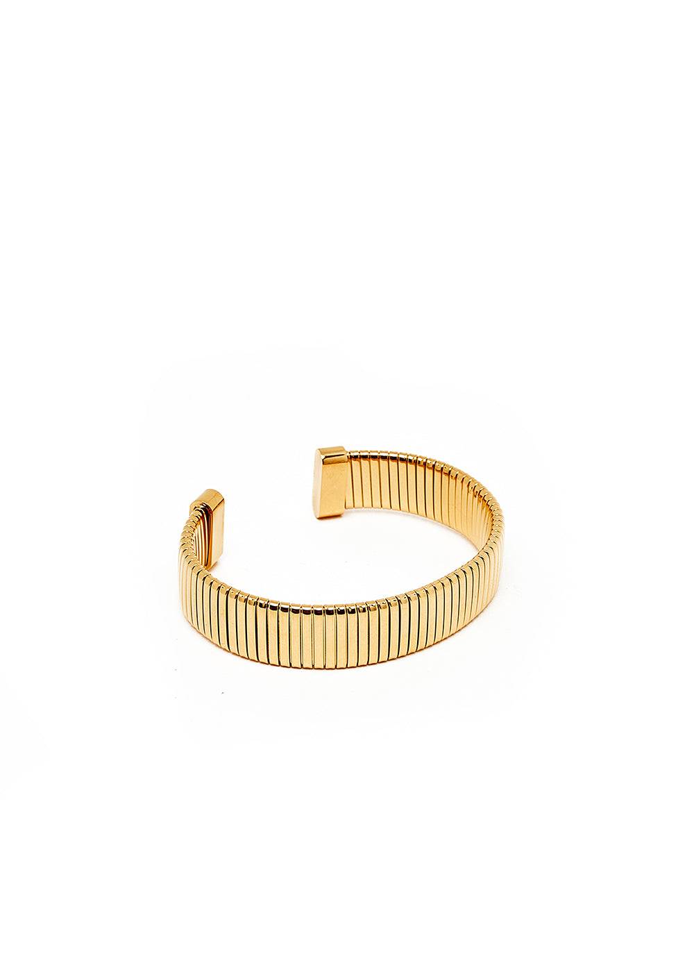 Nalí GOLD KNURLED OPEN BANGLE Presa