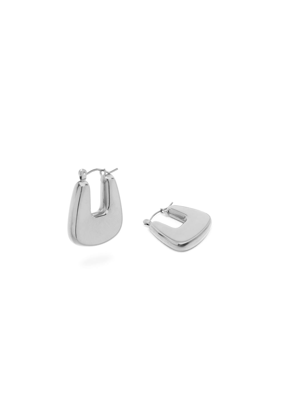 Nalí SQUARE ULA SILVER EARRINGS IN STAINLESS STEEL Vendita Calda