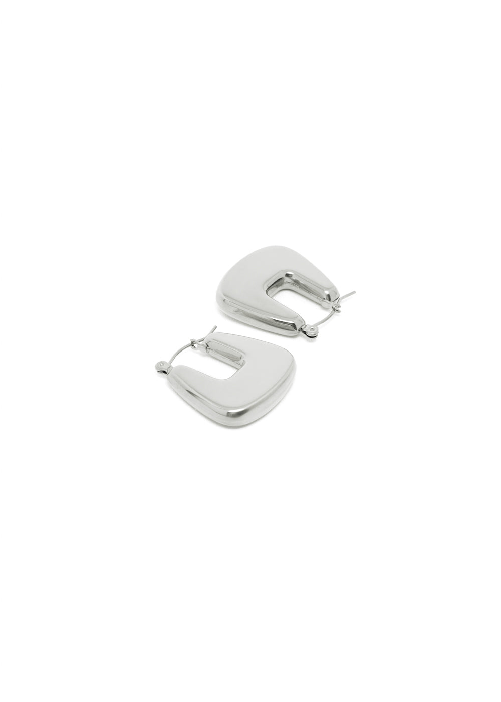 Nalí SQUARE ULA SILVER EARRINGS IN STAINLESS STEEL Vendita Calda