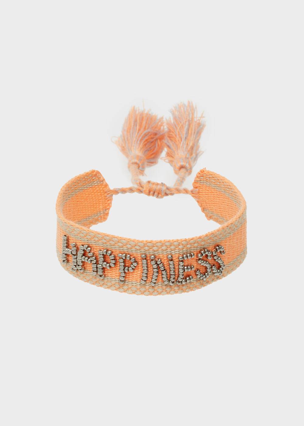 Nalí GIOIA FABRIC BRACELET WITH BEADS ORANGE Italia