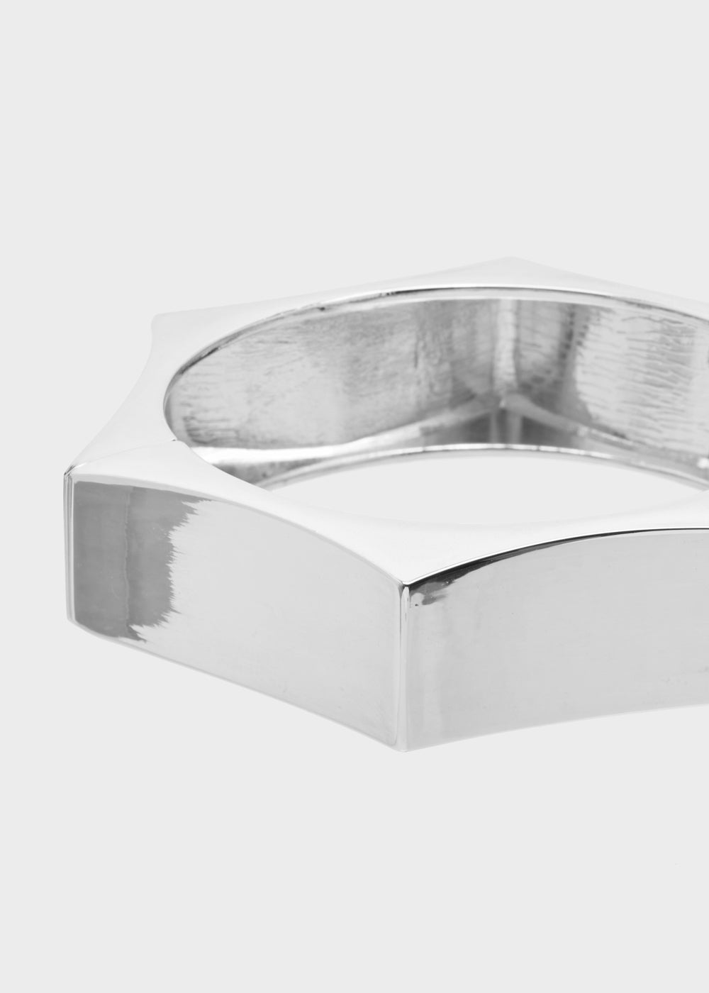 Nalí ARI HEXAGONAL RIGID BRACELET IN SILVER Offerta speciale della fabbrica