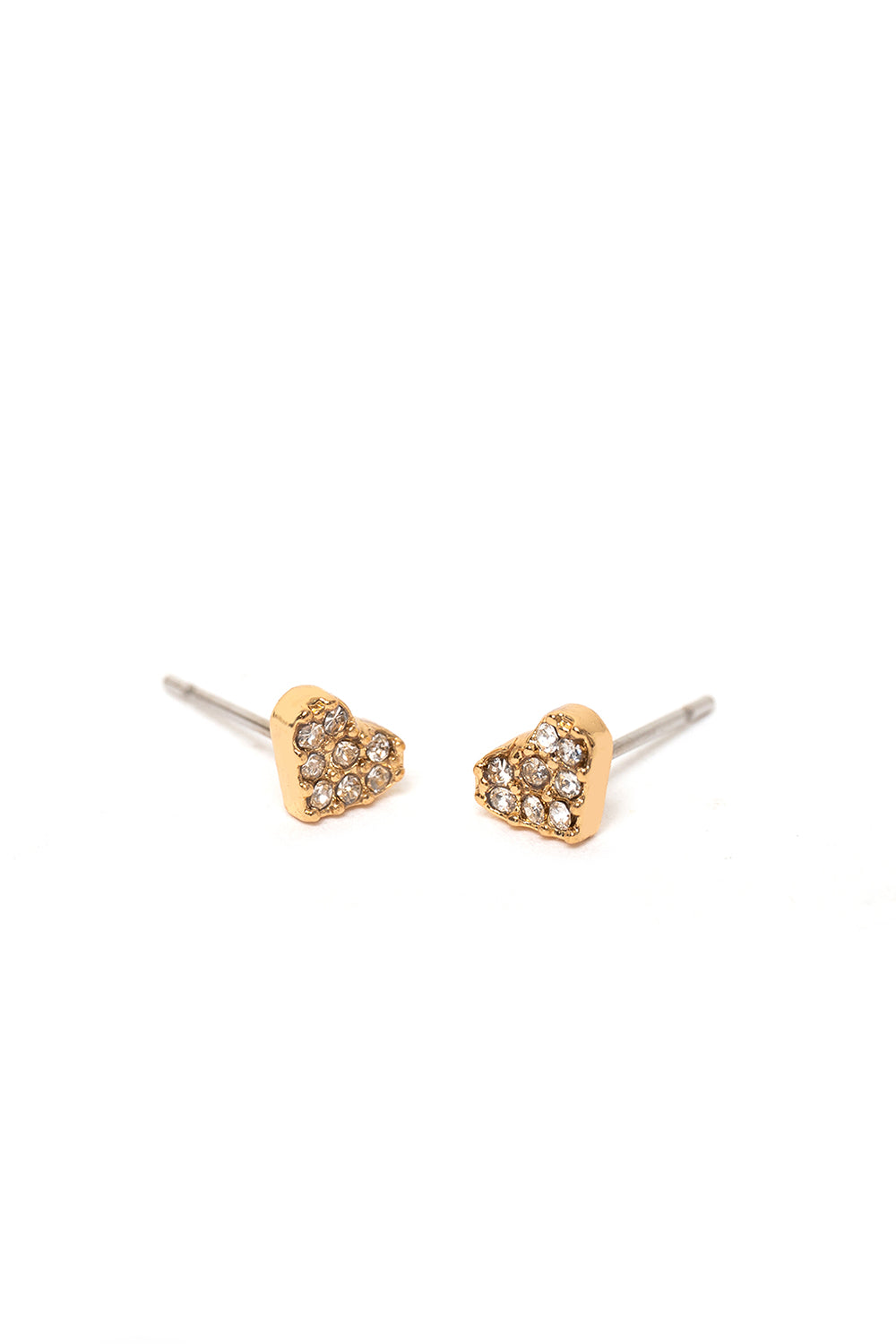 Nalí GOLD HEART CRYSTAL LOBO EARRINGS Prezzo Ridotto