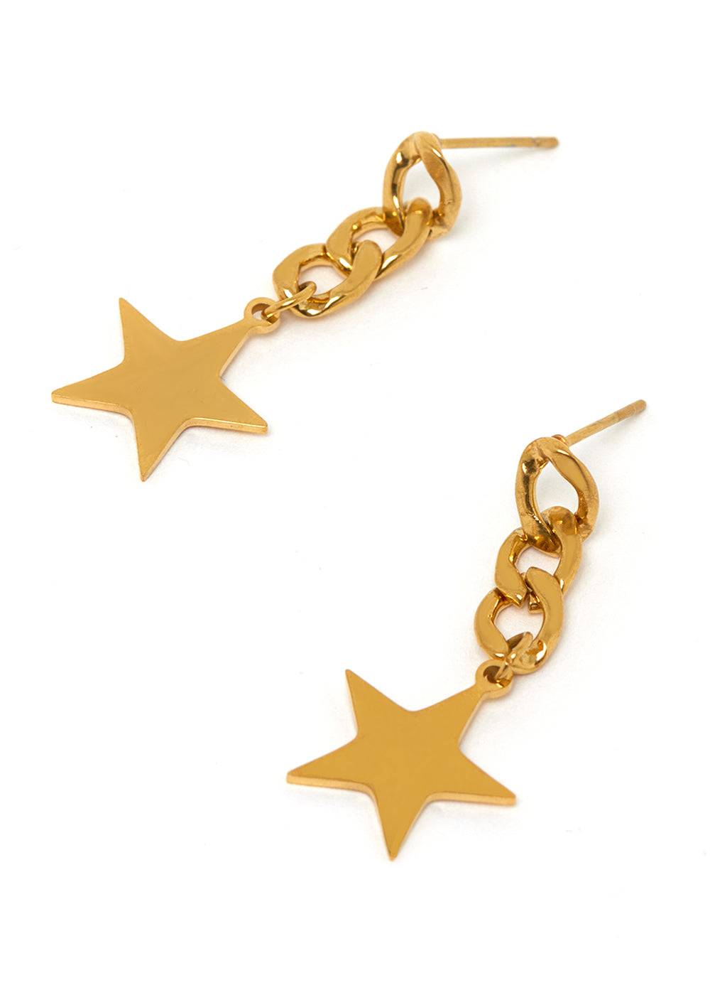 Nalí EARRINGS W/ STAR PENDANT IN STAINLESS STEEL Qualità