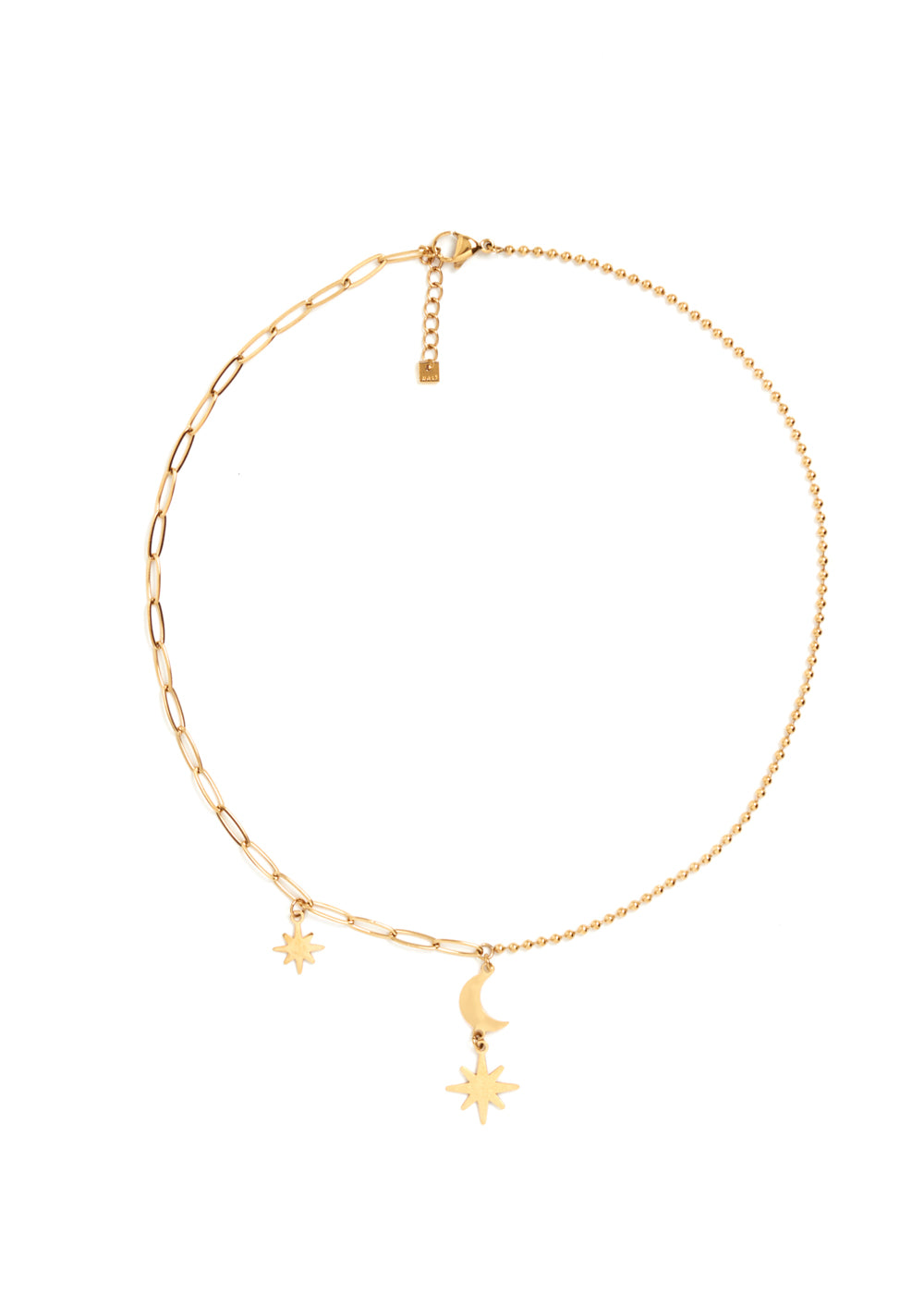 Nalí 14KT GOLD PLATED STARS AND MOON PENDANT NECKLACE Soddisfazione Garantita