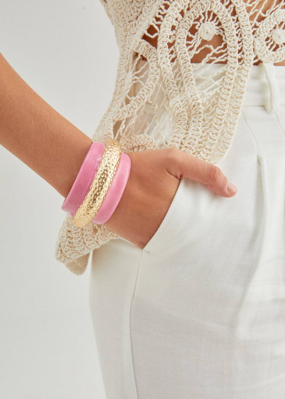 Nalí PIA ENAMEL BANGLE BRACELET + COLORS Sottocosto