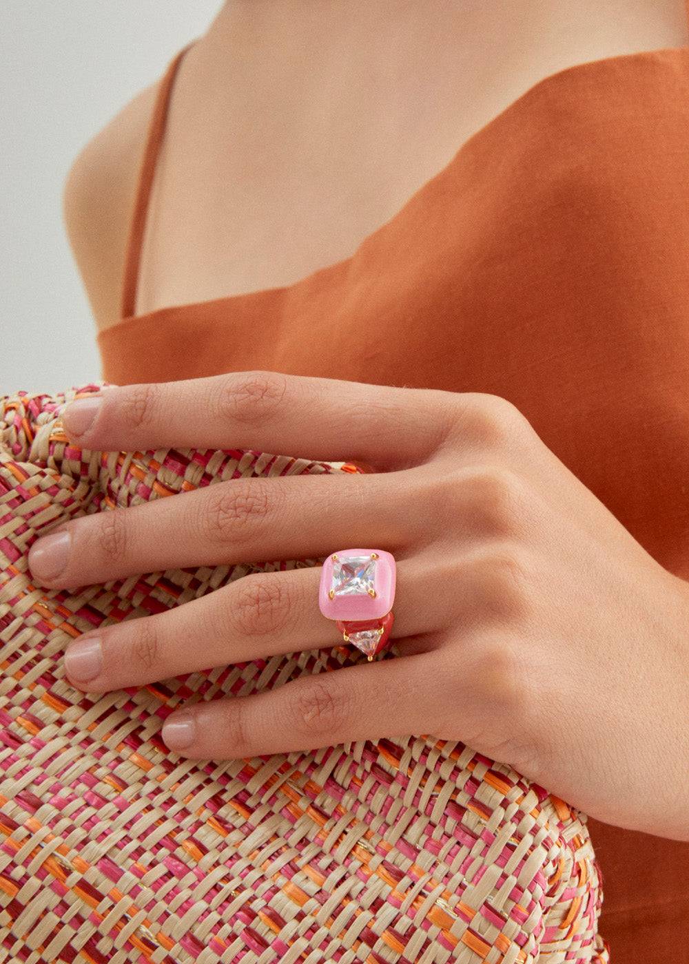Nalí DOUBLE RING W/ ENAMEL + COLORS Economico