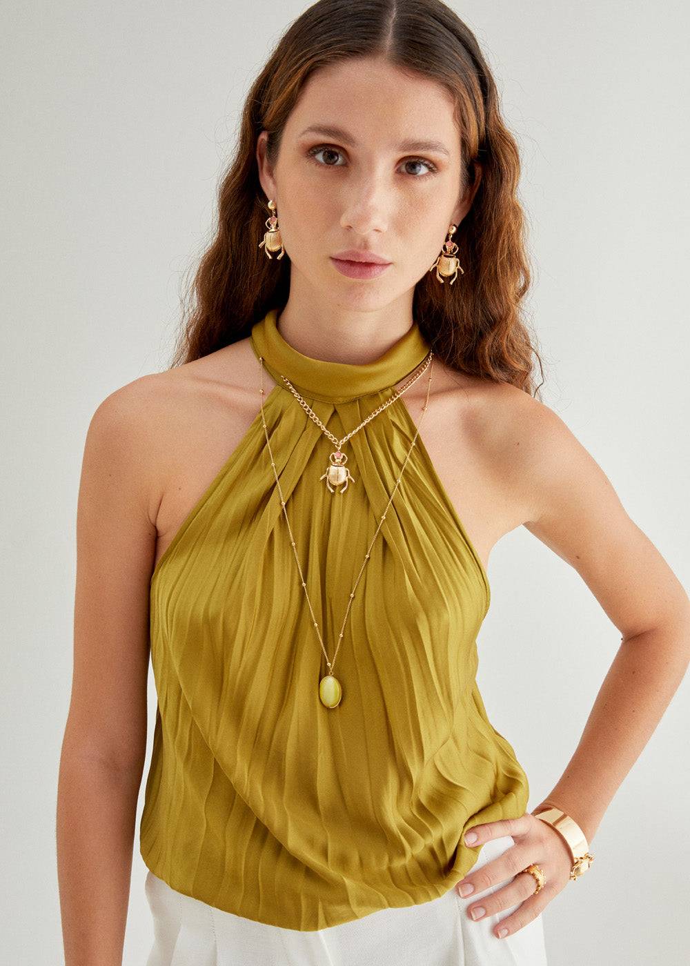 Nalí 14KT GOLD PLA. S. STEEL OPAL NECKLACE + COLORS Online