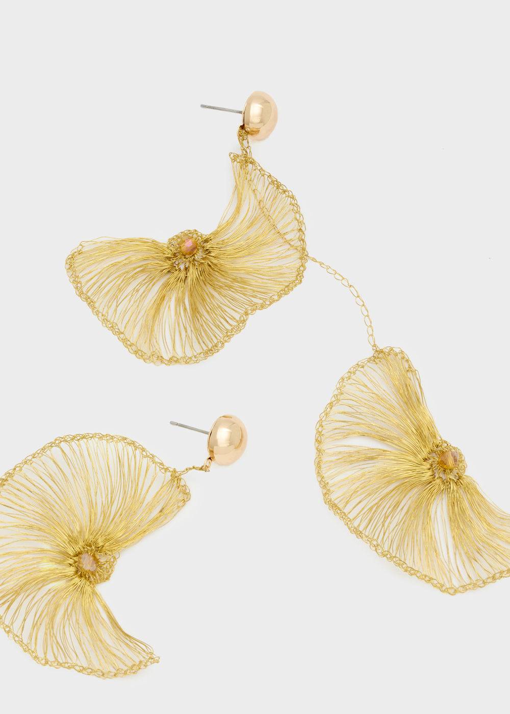 Nalí LEAF EARRINGS IN COPPER WIRE + COLORS In Vendita